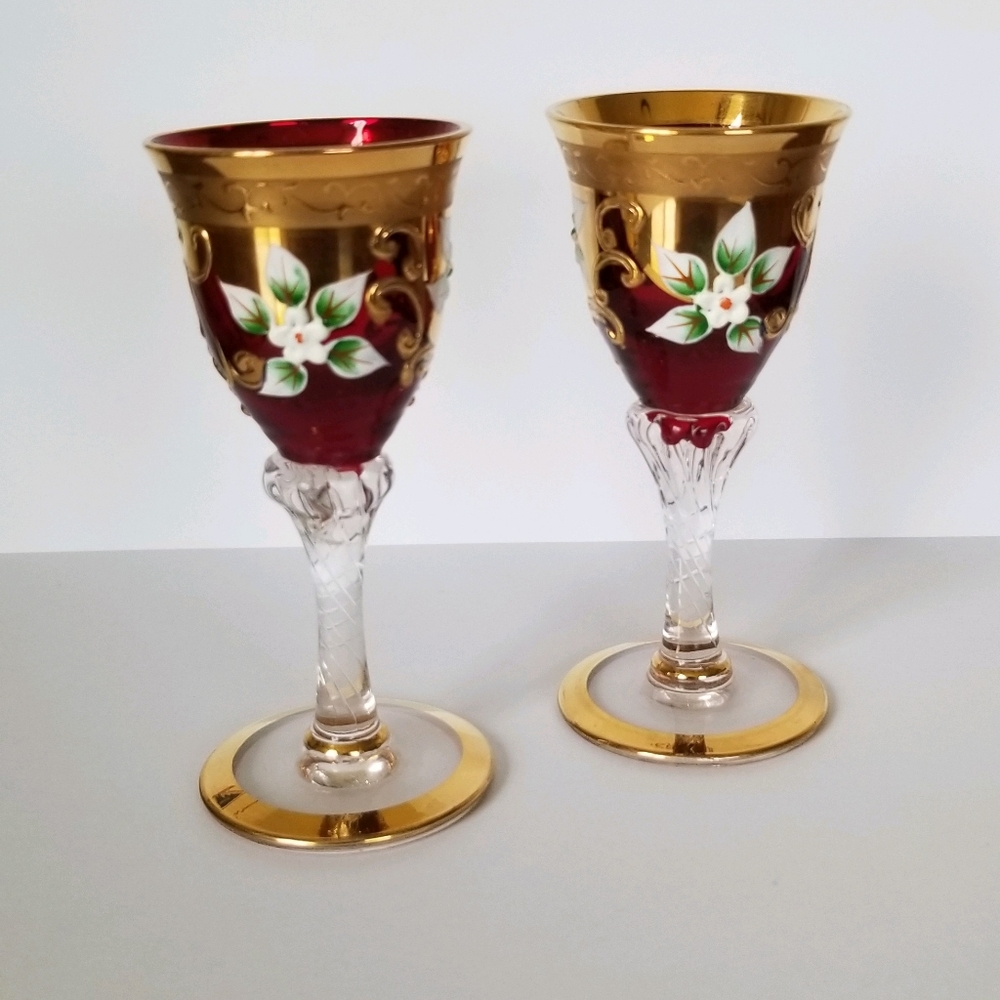 MINIATURE WINE GOBLETS SET OF 2